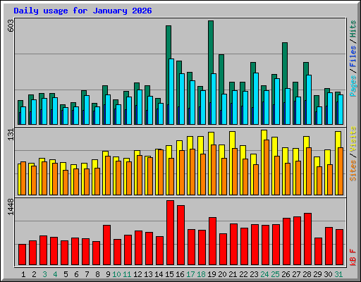 Daily usage for January 2026