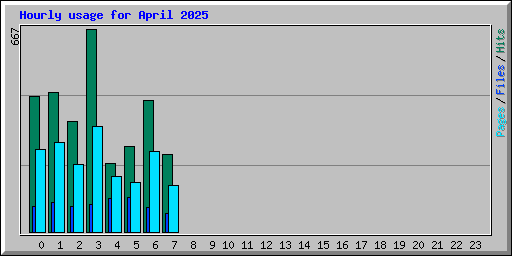 Hourly usage for April 2025