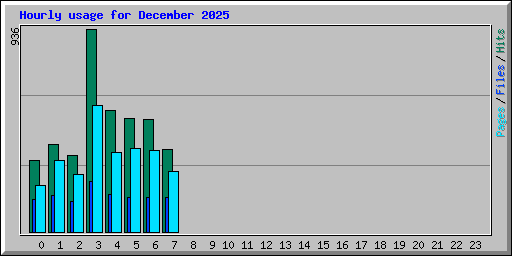 Hourly usage for December 2025